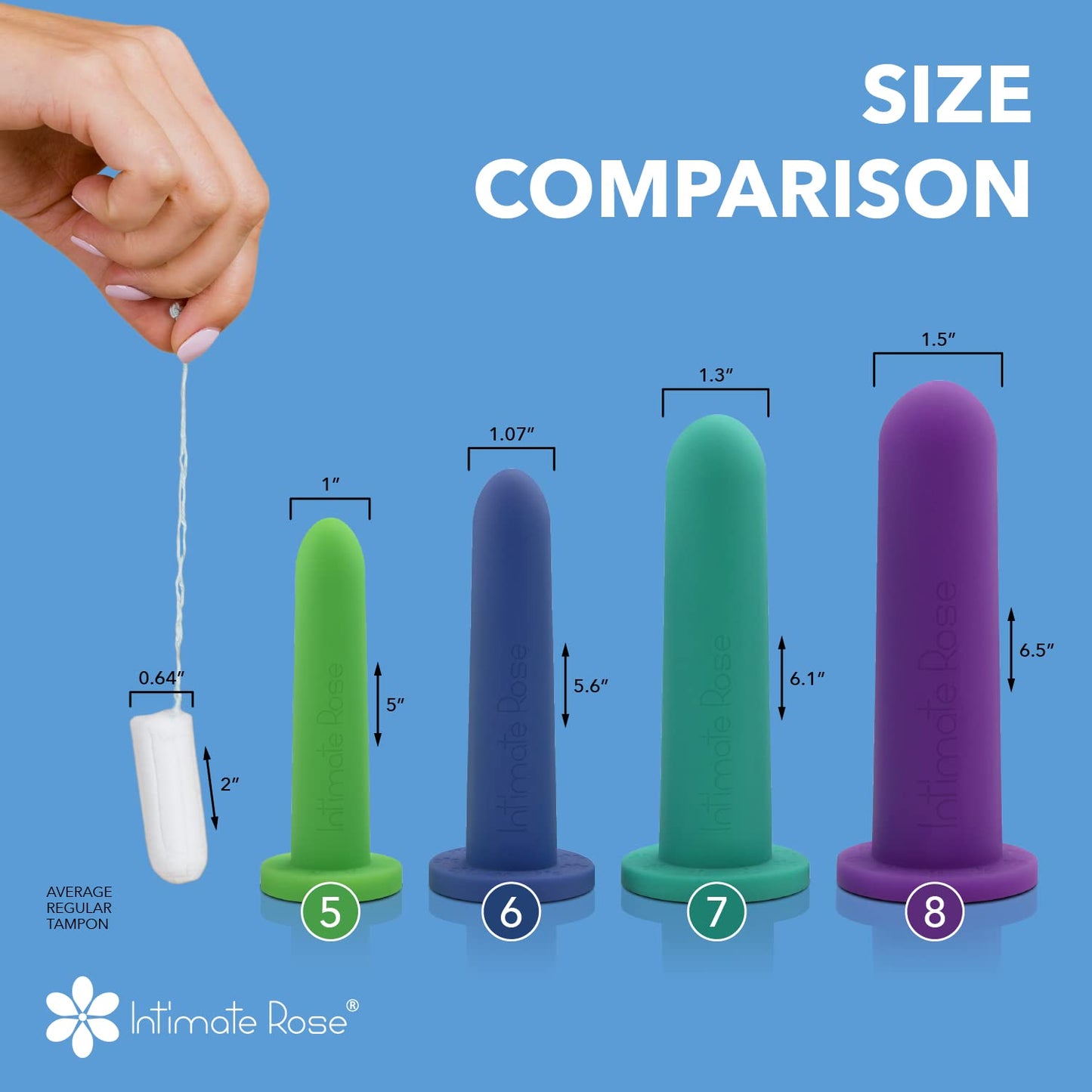 Large Silicone Vaginal Dilators - 5-8 sizes